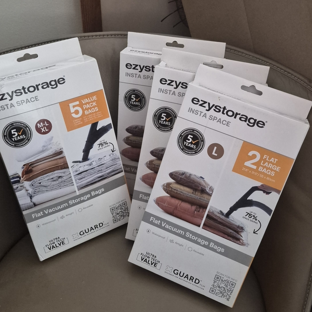 NIB EasyStorage Insta Space Flat vacuum storage bag sets